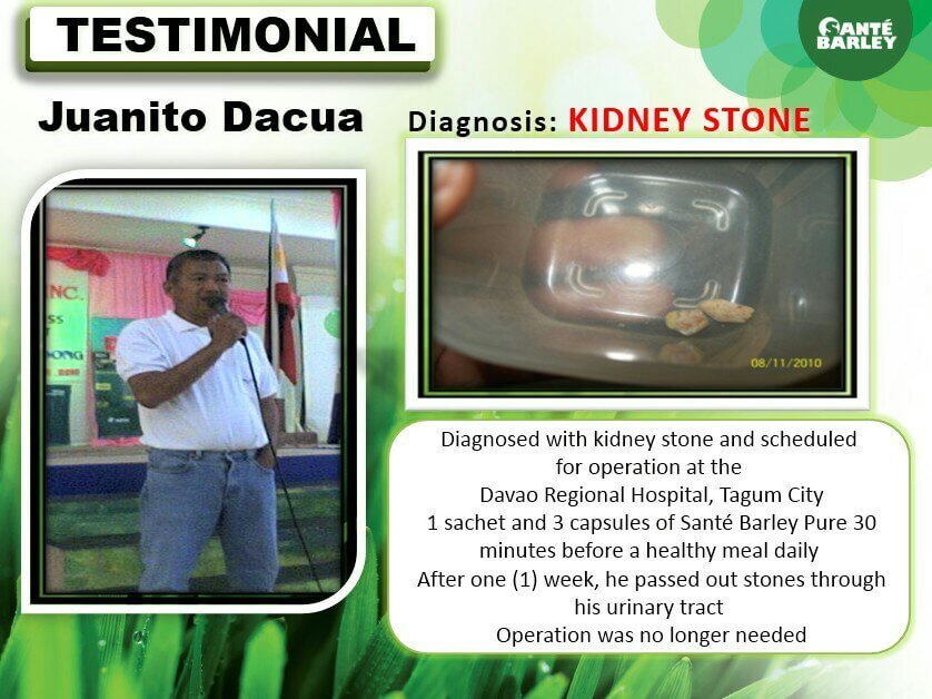 Sante Barley - Kidney Stone Testimonial